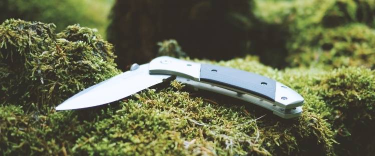 A foldable sharp bushcraft knife.